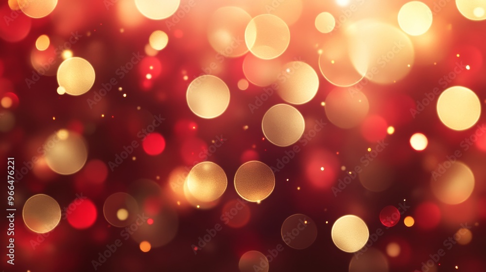 Abstract bokeh pattern background in red and gold colors. Illustration of overlapping lights in warm red and festive gold colors. Abstract bokeh pattern background in red and gold colors. Illustration of overlapping lights in warm red and festive gold colors.