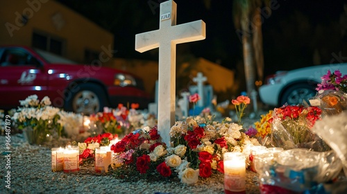 Catholic All Saints' Day background at night photo