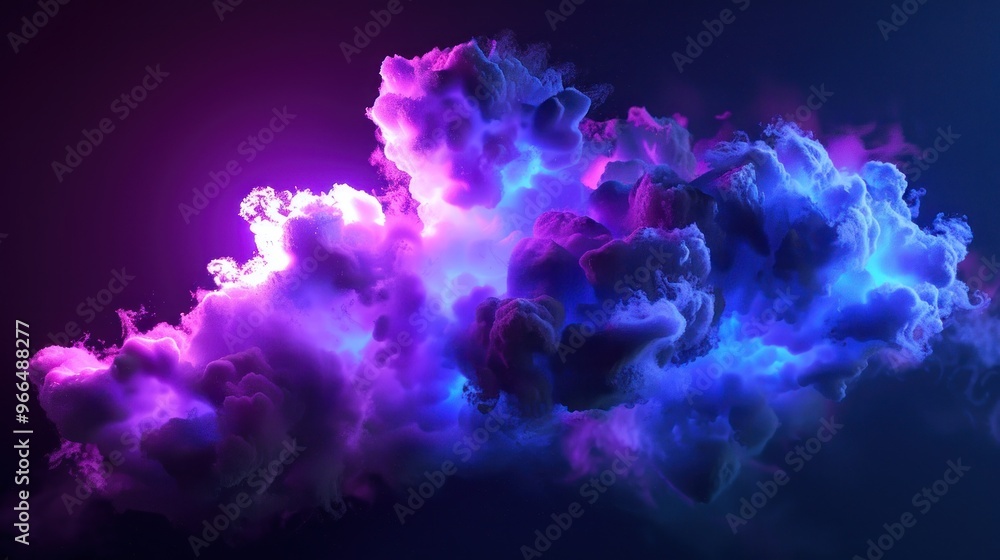 Abstract Cloud Formation with Neon Lights Abstract Cloud Formation with Neon Lights