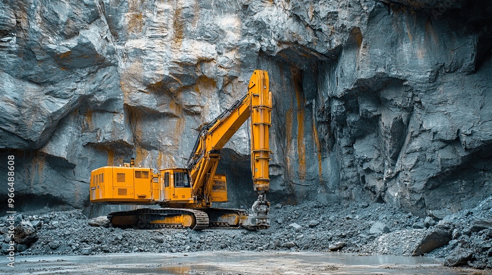 Demolition Work at a Quarry with a Diamond Drilling Machine Demolition Work at a Quarry with a Diamond Drilling Machine
