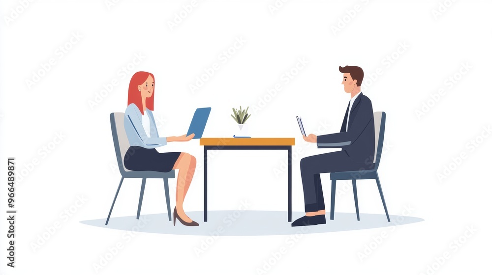 Fototapeta premium interview hiring concept illustration