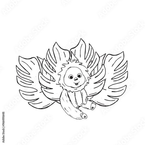  Graphic animals. Hand draws graphic illustrations on a white background. Graphic animals for design photo