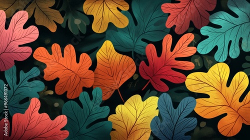 leafs pattern backround illustration 