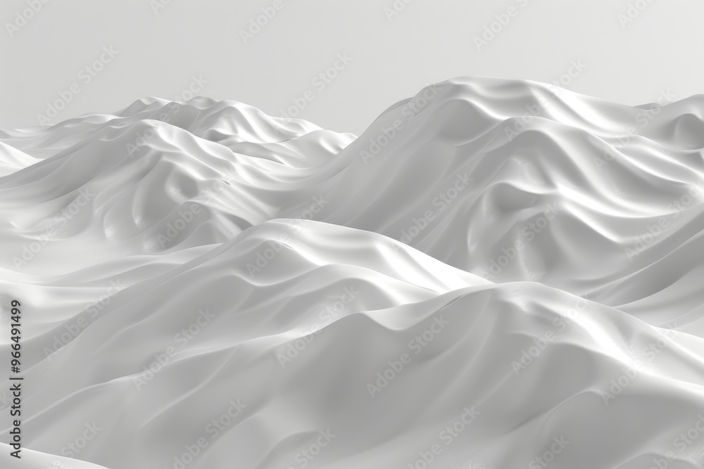 Fototapeta premium Abstract, white fabric flowing in the wind background with soft folds, cloth wave, 3D rendering