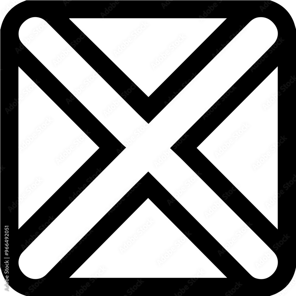 Close button X shaped black and white icon, user interface symbol Close button X shaped black and white icon, user interface symbol