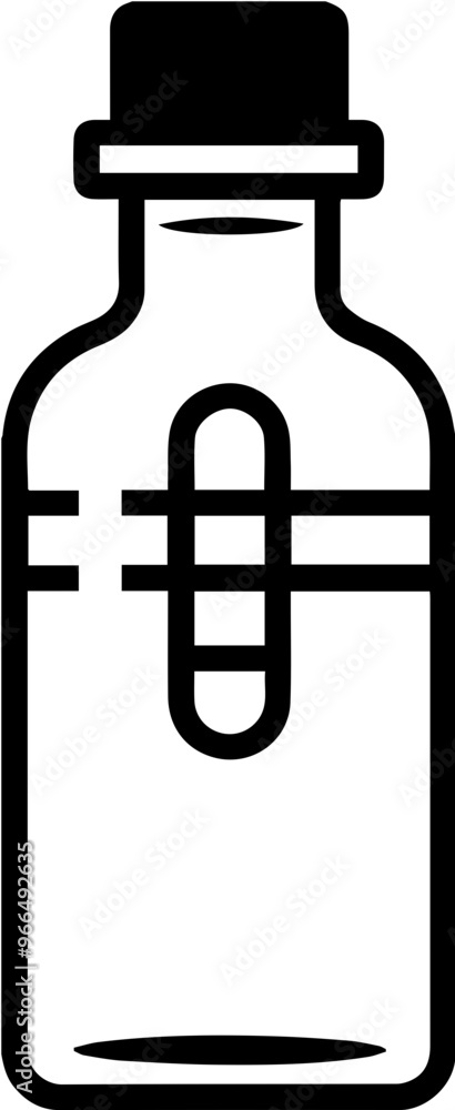 Simplified black and white bottle icon Simplified black and white bottle icon