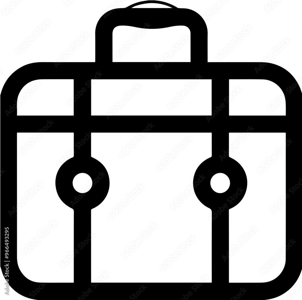 Briefcase icon black and white simple business design Briefcase icon black and white simple business design