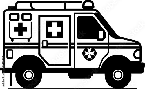 Ambulance icon, medical and emergency services concept