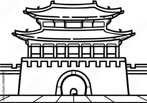 Forbidden City icons, traditional architecture and historical buildings