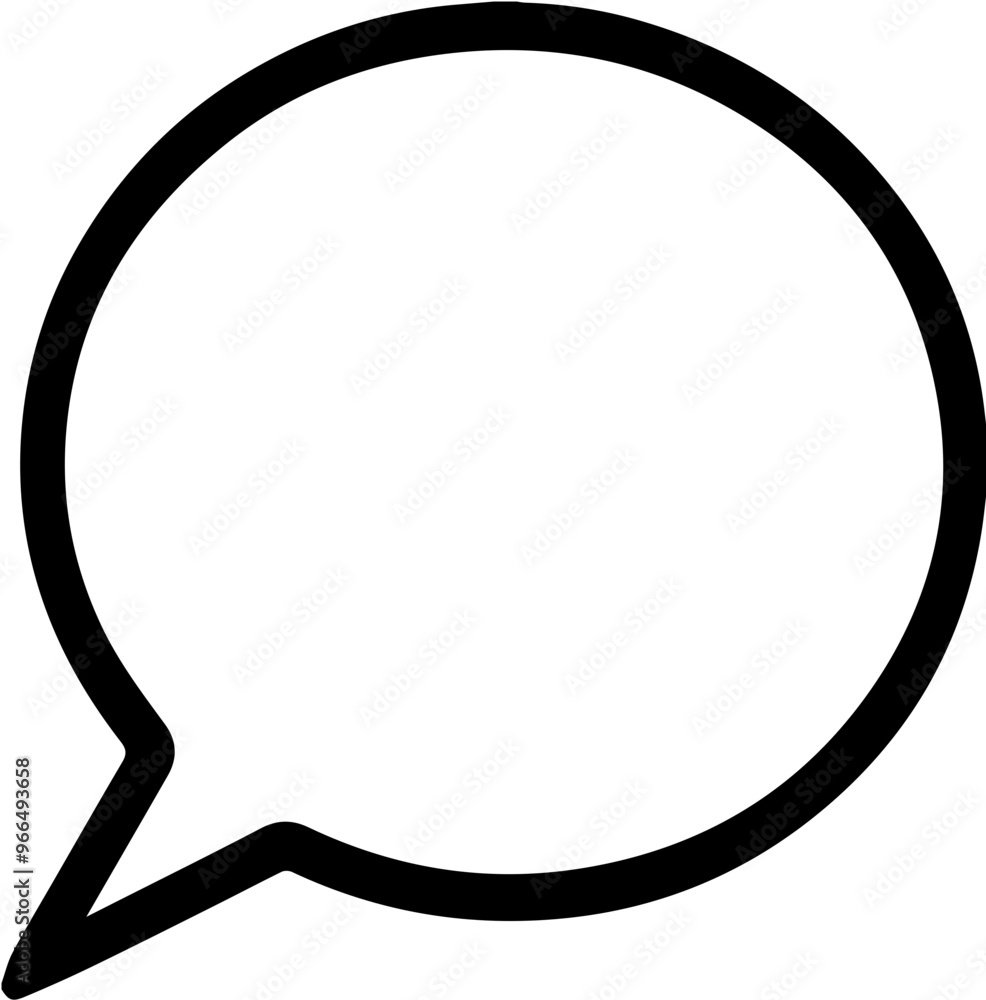 Speech bubble icon, black and white illustration expressing communication Speech bubble icon, black and white illustration expressing communication