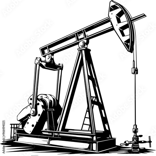 Image of oil field pump jack, symbolizing oil mining and energy industry