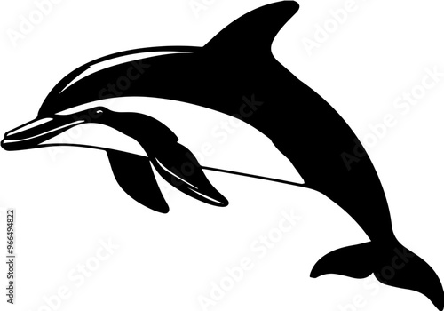 Dolphin illustration, image depicting intelligent and friendly marine life photo