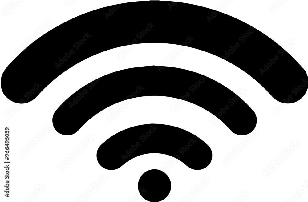 Wifi icon, wireless network black and white symbol Wifi icon, wireless network black and white symbol