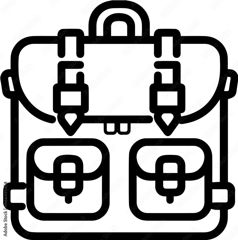 Travel bag icon, essential items for travel and exploration Travel bag icon, essential items for travel and exploration