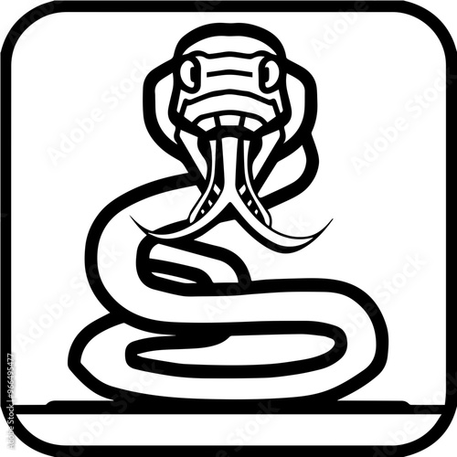 Cobra image icon, mystical animal illustration related to snakes