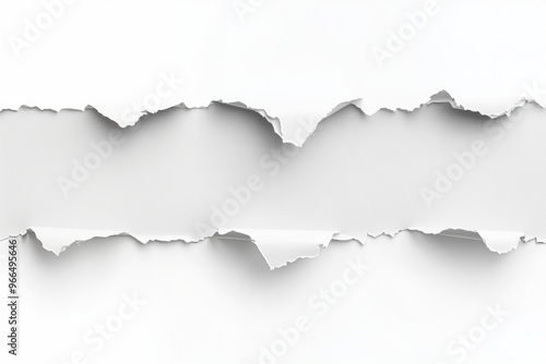 White ripped paper torn edges strips isolated on white background PNG transparent