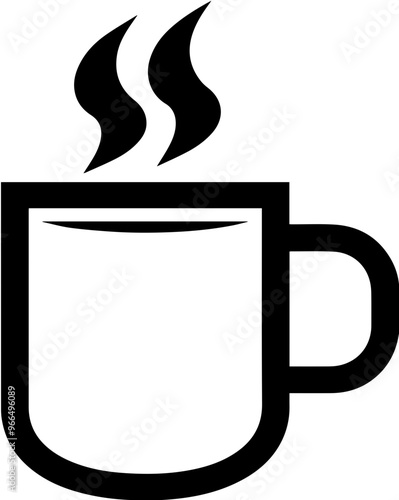 Coffee mug icon, simple design symbolizing a warm drink