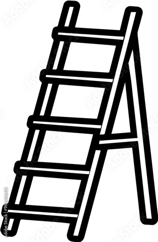 Black and white line drawing image representing a ladder