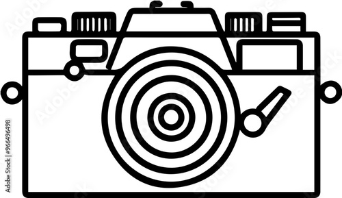 Camera icon, photography and filming device illustration