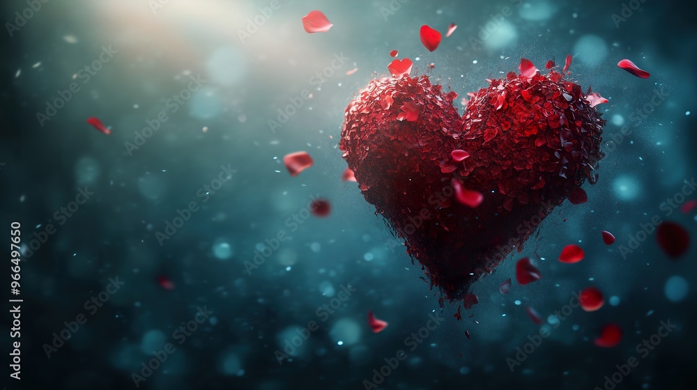 Love red heart photo showing petals floating to form a heart, perfect for romantic or emotional commercial use. Love red heart background with red hearts, concept love commercial Love red heart photo showing petals floating to form a heart, perfect for romantic or emotional commercial use. Love red heart background with red hearts, concept love commercial