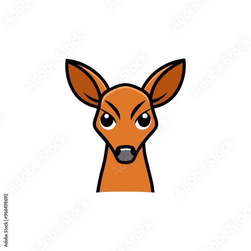 duiker deer angry icon vector, vector illustration cartoon photo