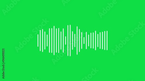 Animation video white abstract audio sound visualizer wave spectrum effect on chroma key green screen alpha channel background photo