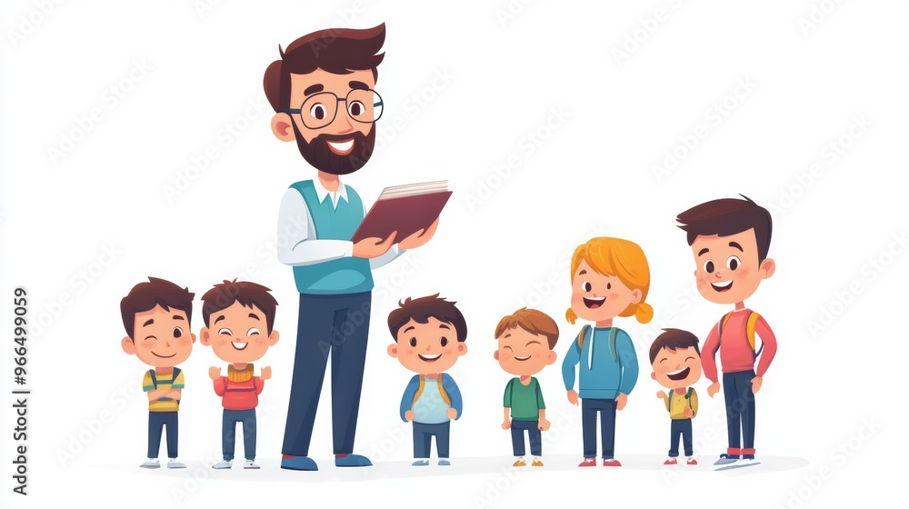 teacher with kids study teacher with kids study