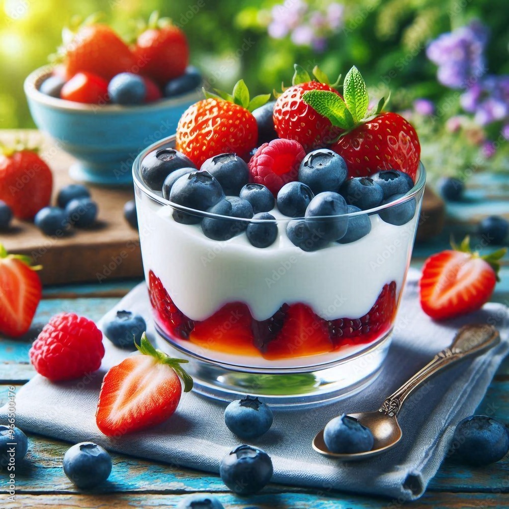 Joghurt mit Waldbeeren Joghurt mit Waldbeeren