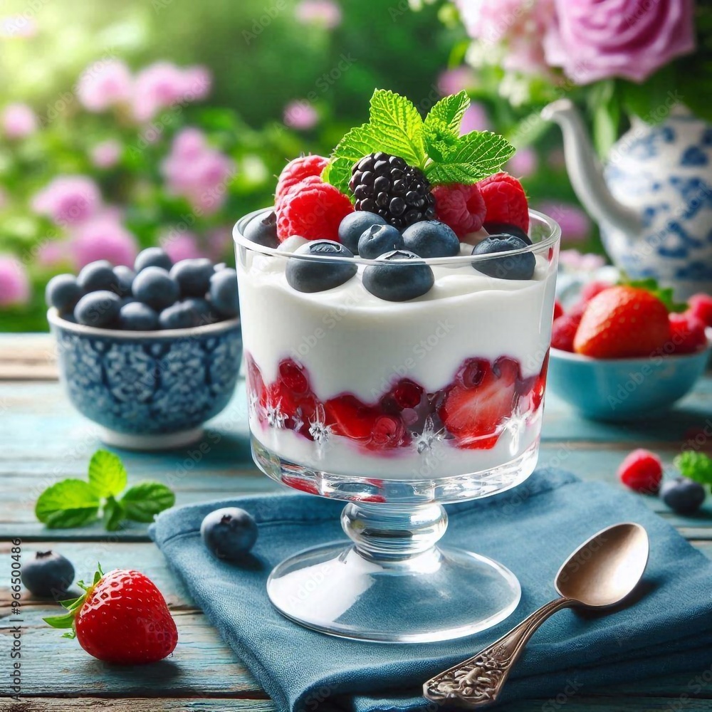 Joghurt mit Waldbeeren Joghurt mit Waldbeeren