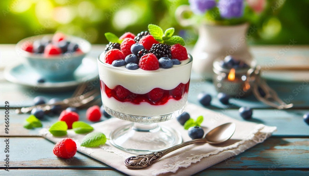 Joghurt mit Waldbeeren Joghurt mit Waldbeeren
