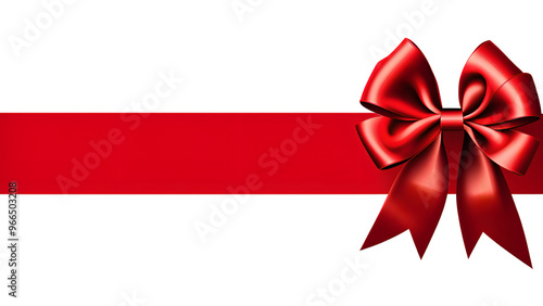 Elegant Red Ribbon With Bow On White Background