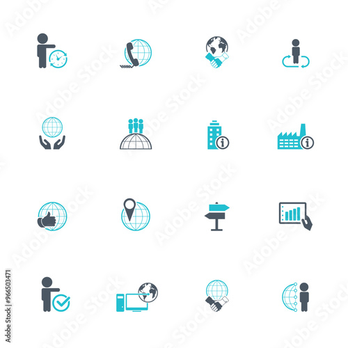 Universal business management and human resources icon set. Universal icons for web and mobile.