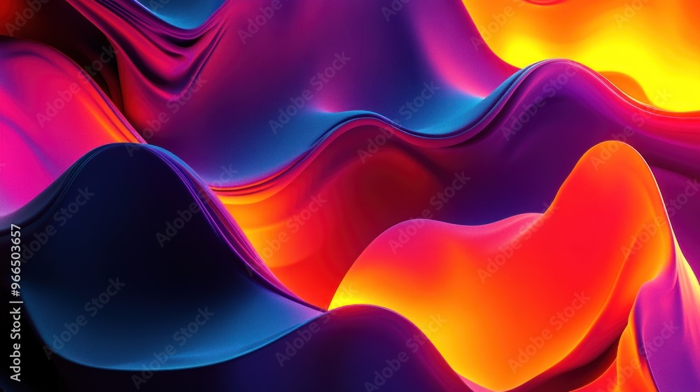 Abstract Wavy Landscape with Vibrant Colors Abstract Wavy Landscape with Vibrant Colors