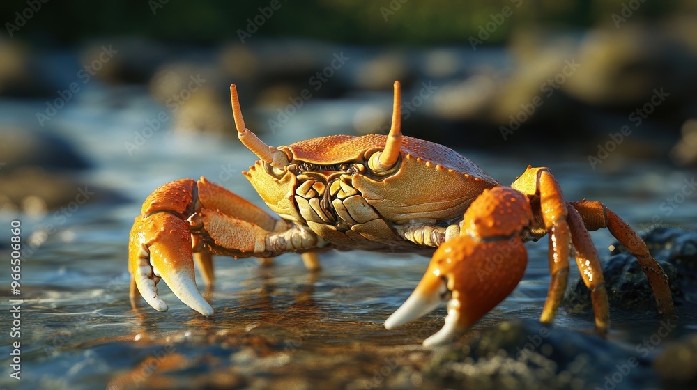 Close-up of a Crab on Rocks by the Water Close-up of a Crab on Rocks by the Water