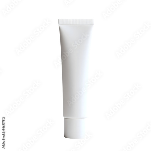 White plastic tube isolated on transparent background Generative Ai.