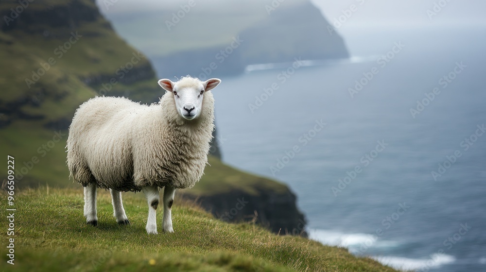 Fototapeta premium Sheep on a Clifftop