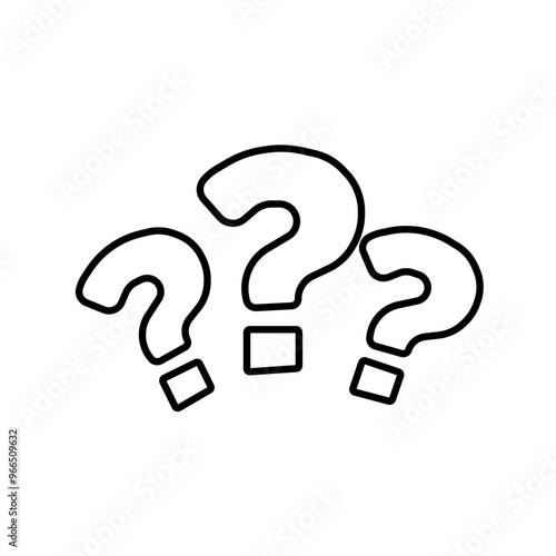 Question Symbol Black outline on white background
