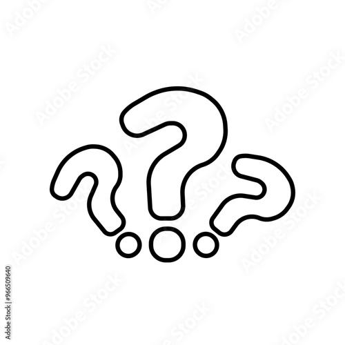 Outline question mark rounded icon vector illustration on white background
