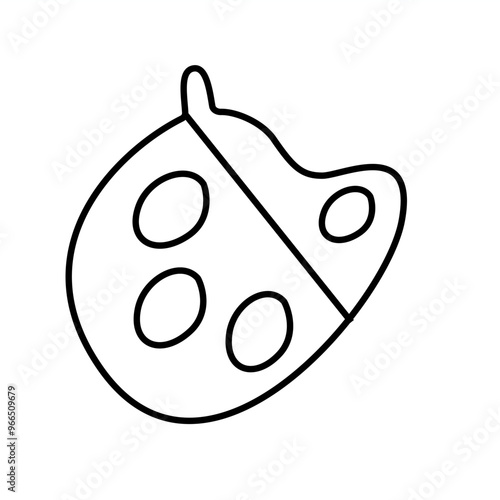 Black outline painting palette icon. Flat-style palette vector isolated on a white background. Vector icon of a paint palette.
