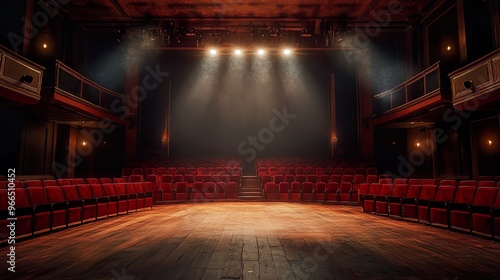 Intense stage lighting with centered spotlight dramatic scene wallpaper