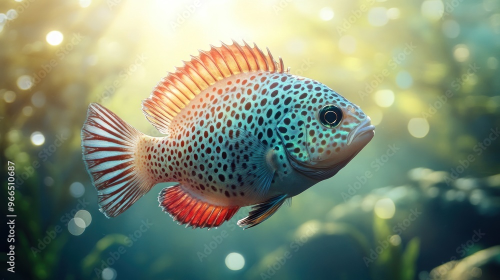 Obraz premium A Colorful Fish in Sunlit Water