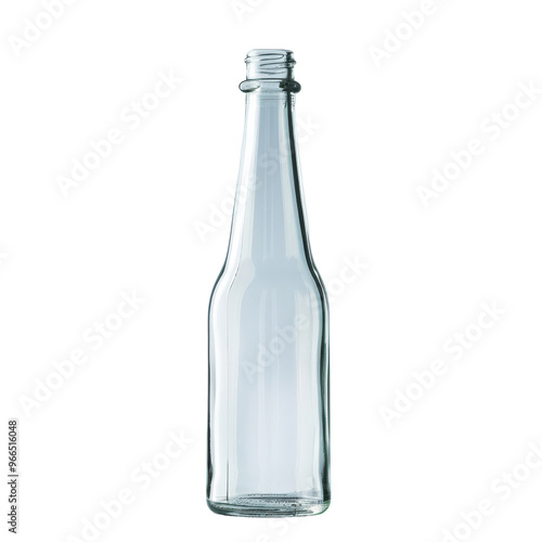 Wallpaper Mural Clear empty glass bottle on a white background, perfect for packaging, beverage design, and advertising projects. Torontodigital.ca