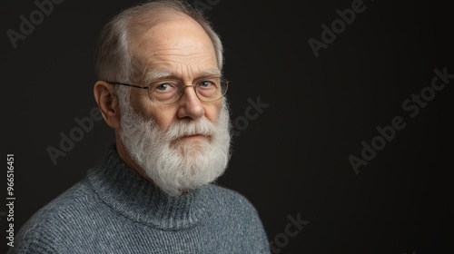 A man with a beard and glasses is wearing a blue sweater. He is looking at the camera with a smile on his face