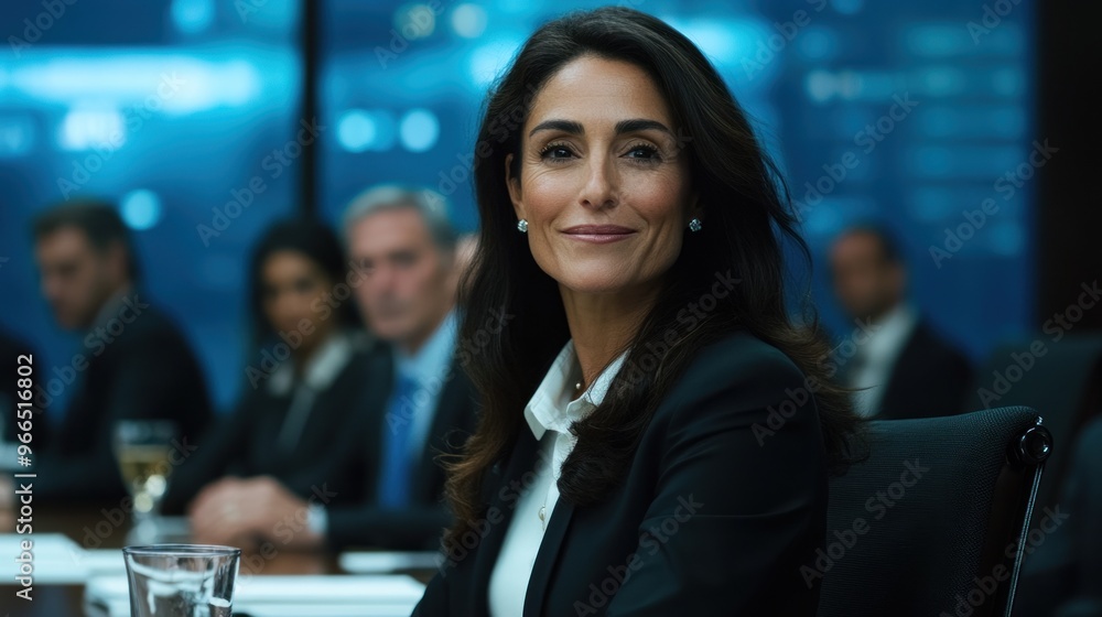 Fototapeta premium Confident Businesswoman in a Meeting with Colleagues