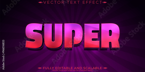 Super editable text effect, editable shiny and glow text style