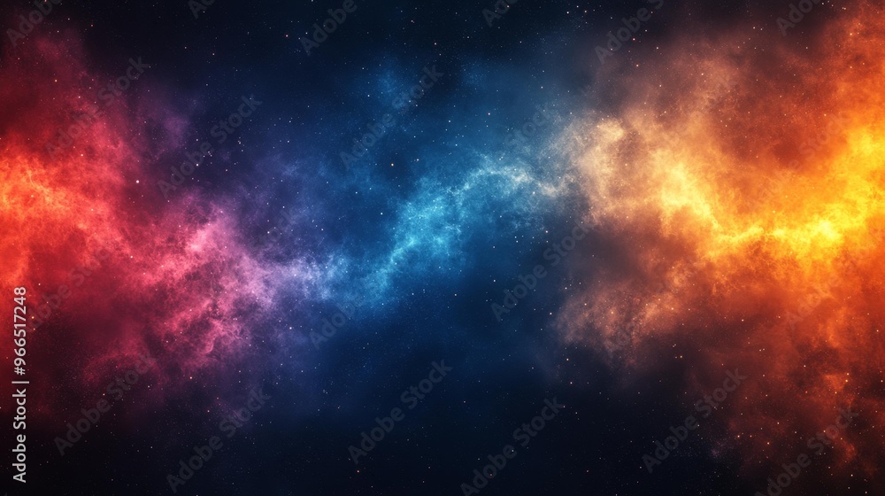 Fototapeta premium Vibrant Cosmic Nebula in Space Generative AI