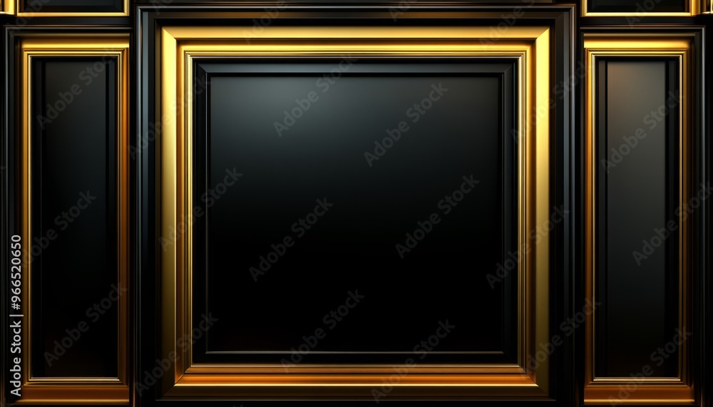 Golden and Black Frame with Empty Center Golden and Black Frame with Empty Center