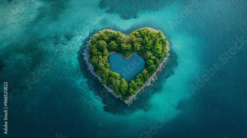 Heart Shaped Island Tropical Paradise