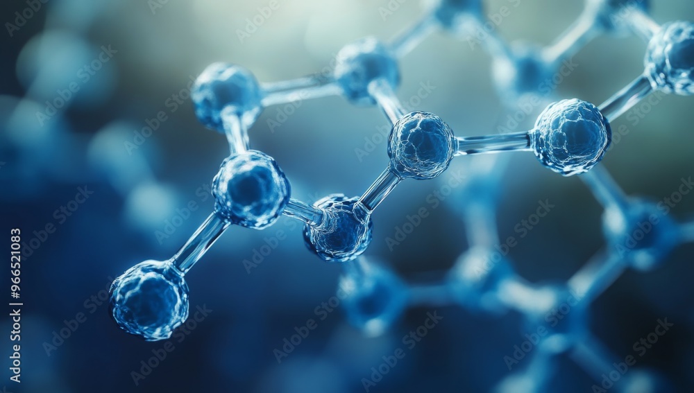 3d illustration of molecule model. Science background wit