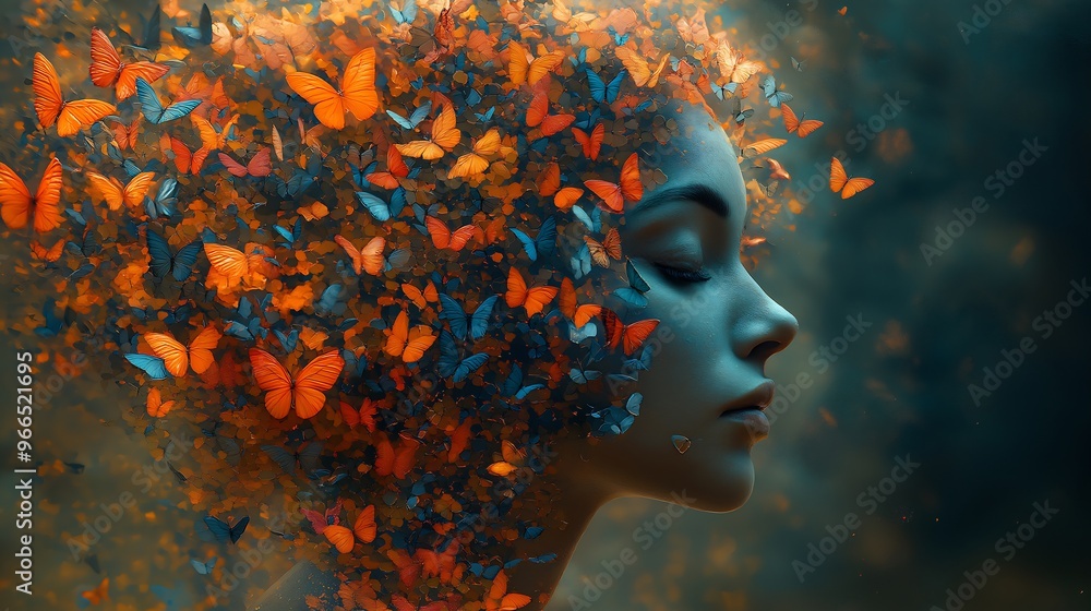 Woman with Butterflies Digital Art Woman with Butterflies Digital Art
